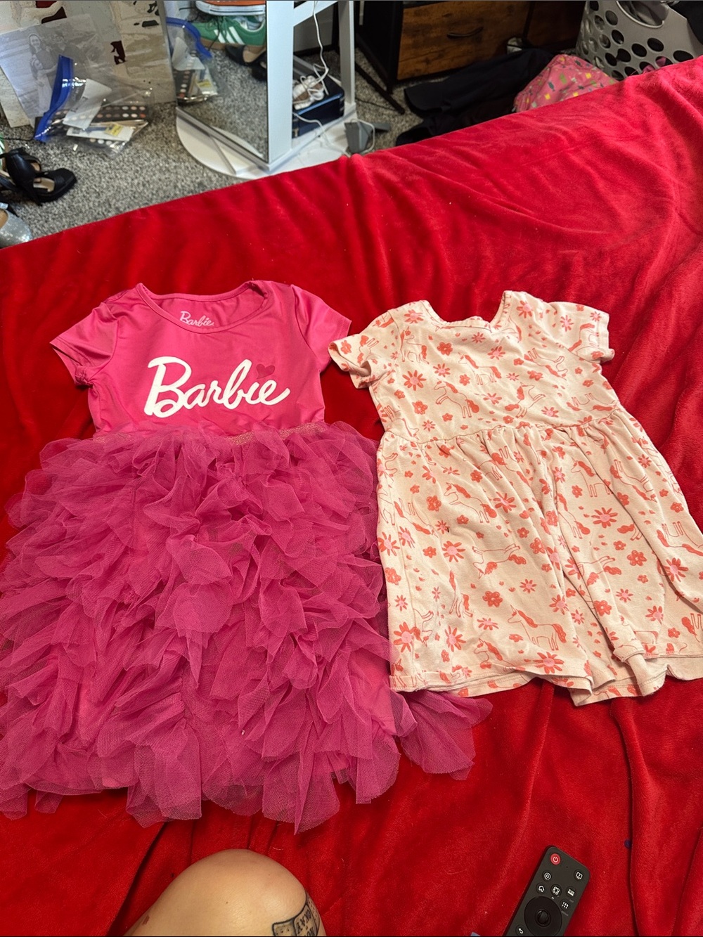 Barbie Hot Pink Layered Tulle Dress with White Logo